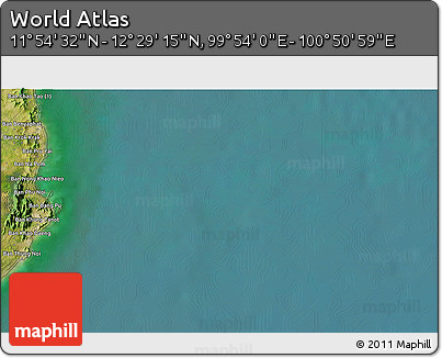 Satellite 3D Map of the Area around 12° 11' 54" N, 100° 22' 30" E
