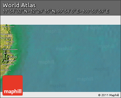 Satellite 3D Map of the Area around 12° 11' 54" N, 100° 22' 30" E