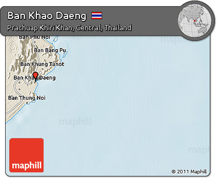 Shaded Relief 3D Map of Ban Khao Daeng