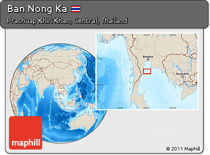 Shaded Relief Location Map of Ban Nong Ka