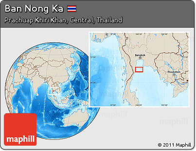 Shaded Relief Location Map of Ban Nong Ka