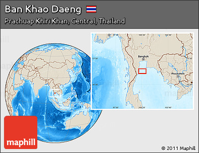 Shaded Relief Location Map of Ban Khao Daeng