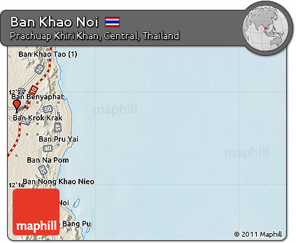 Shaded Relief Map of Ban Khao Noi