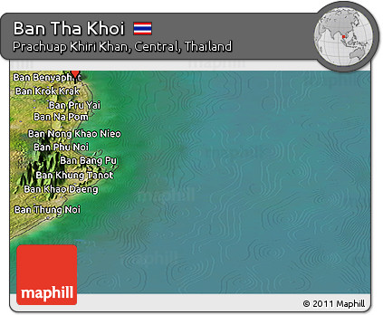 Satellite Panoramic Map of Ban Tha Khoi