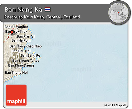 Shaded Relief Panoramic Map of Ban Nong Ka