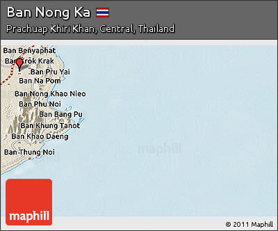 Shaded Relief Panoramic Map of Ban Nong Ka