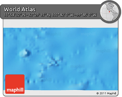 Shaded Relief 3D Map of the Area around 12° 11' 54" N, 100° 13' 29" W