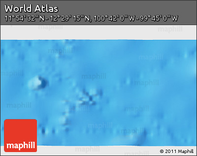 Shaded Relief 3D Map of the Area around 12° 11' 54" N, 100° 13' 29" W