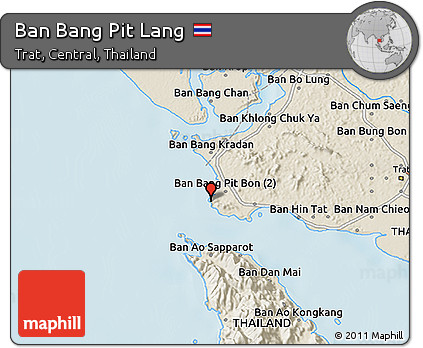 Shaded Relief 3D Map of Ban Bang Pit Lang