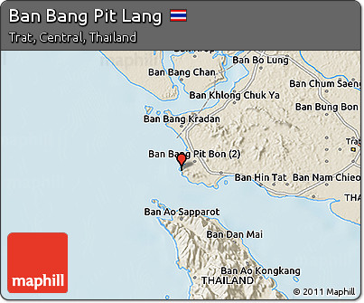 Shaded Relief 3D Map of Ban Bang Pit Lang