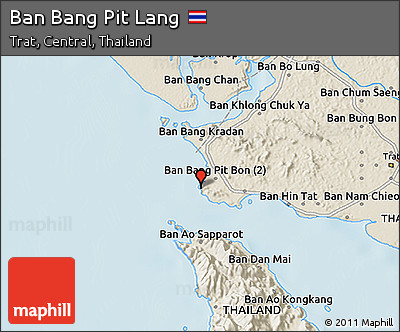 Shaded Relief 3D Map of Ban Bang Pit Lang