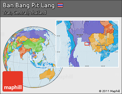 Political Location Map of Ban Bang Pit Lang