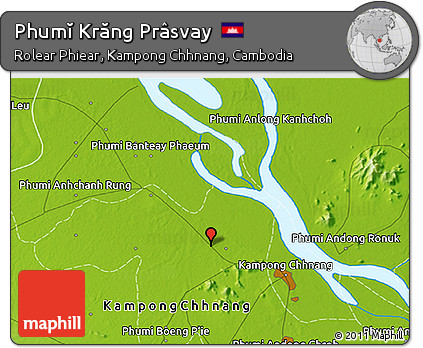 Physical 3D Map of Phumĭ Krăng Prâsvay