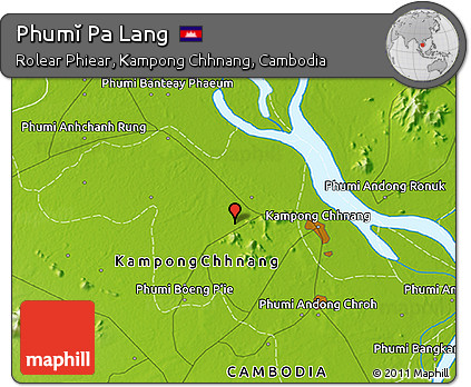 Physical 3D Map of Phumĭ Pa Lang