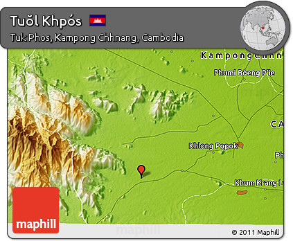 Physical 3D Map of Tuŏl Khpós