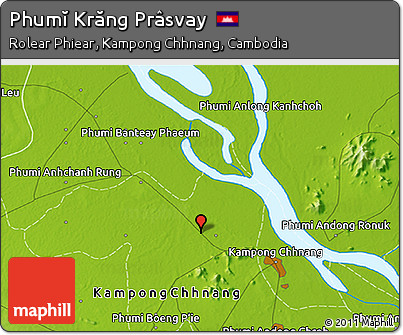 Physical 3D Map of Phumĭ Krăng Prâsvay