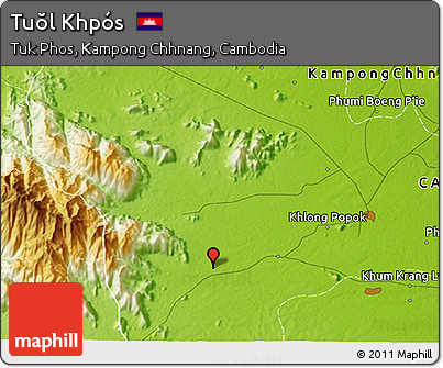 Physical 3D Map of Tuŏl Khpós