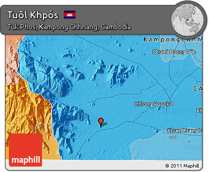 Political 3D Map of Tuŏl Khpós