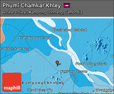 Political 3D Map of Phumĭ Châmkar Khley