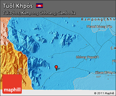 Political 3D Map of Tuŏl Khpós