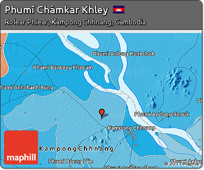 Political 3D Map of Phumĭ Châmkar Khley