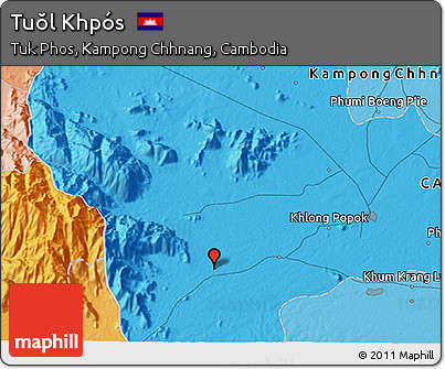 Political 3D Map of Tuŏl Khpós
