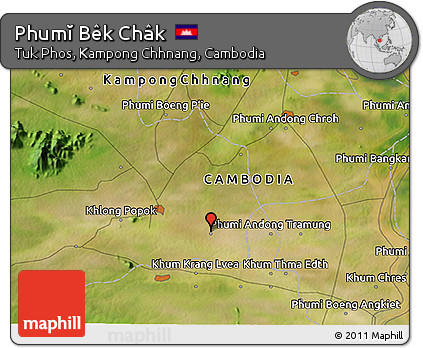 Satellite 3D Map of Phumĭ Bêk Châk