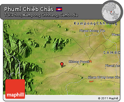 Satellite 3D Map of Phumĭ Chiĕb Chăs
