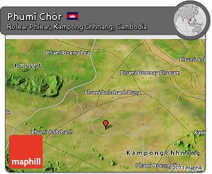 Satellite 3D Map of Phumĭ Chôr