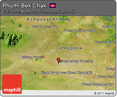 Satellite 3D Map of Phumĭ Bêk Châk