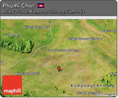 Satellite 3D Map of Phumĭ Chôr
