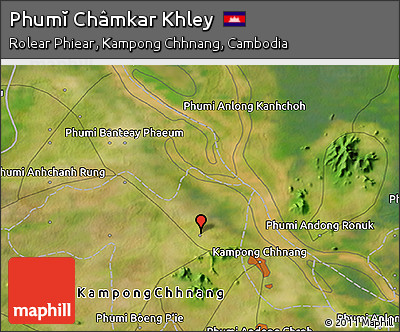 Satellite 3D Map of Phumĭ Châmkar Khley