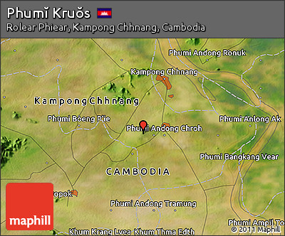 Satellite 3D Map of Phumĭ Kruŏs