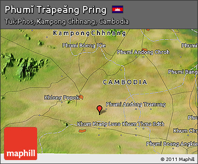 Satellite 3D Map of Phumĭ Trâpeăng Pring