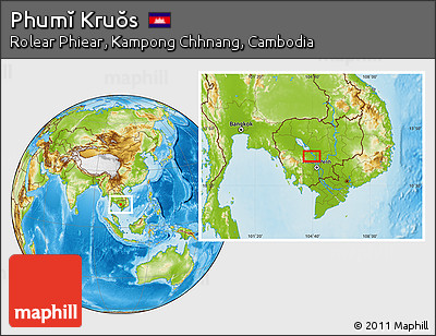 Physical Location Map of Phumĭ Kruŏs