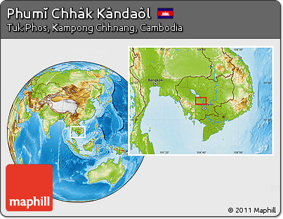 Physical Location Map of Phumĭ Chhâk Kândaôl