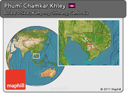 Satellite Location Map of Phumĭ Châmkar Khley