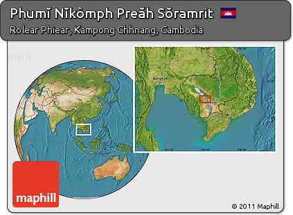 Satellite Location Map of Phumĭ Nĭkômph Preăh Sŏramrit