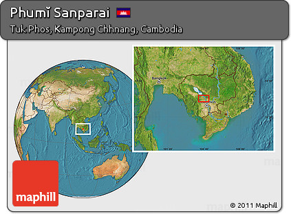 Satellite Location Map of Phumĭ Sanparai
