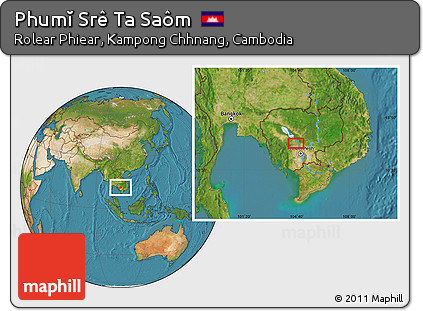 Satellite Location Map of Phumĭ Srê Ta Saôm