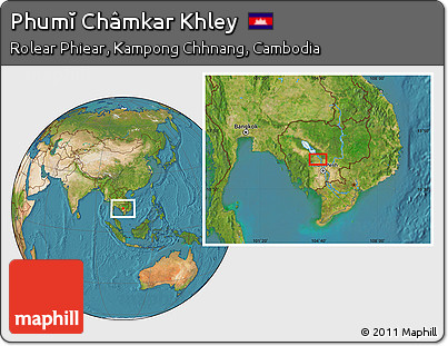Satellite Location Map of Phumĭ Châmkar Khley
