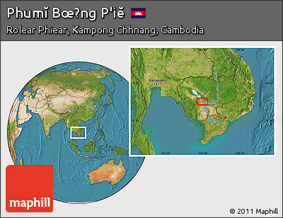 Satellite Location Map of Phumĭ Bœ̆ng P'iĕ