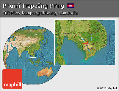 Satellite Location Map of Phumĭ Trâpeăng Pring