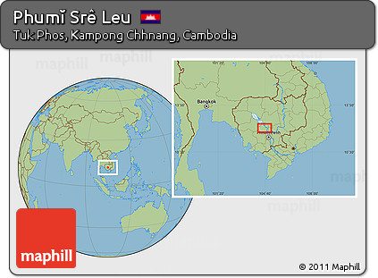 Savanna Style Location Map of Phumĭ Srê Leu