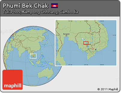 Savanna Style Location Map of Phumĭ Bêk Châk