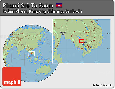 Savanna Style Location Map of Phumĭ Srê Ta Saôm
