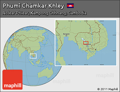 Savanna Style Location Map of Phumĭ Châmkar Khley