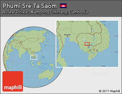 Savanna Style Location Map of Phumĭ Srê Ta Saôm