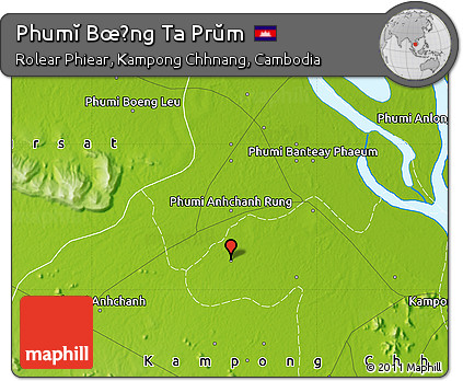Physical Map of Phumĭ Bœ̆ng Ta Prŭm