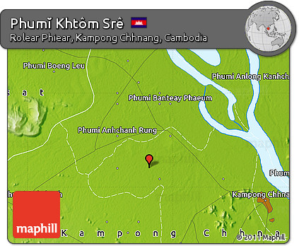 Physical Map of Phumĭ Khtôm Srê